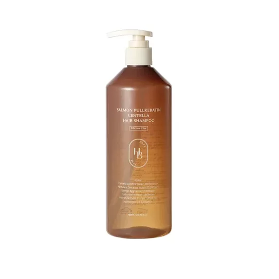 Кератиновый шампунь с PDRN и центеллой для здорового блеска HEVEBLUE Salmon PullKeratin Sentella Hair Shampoo